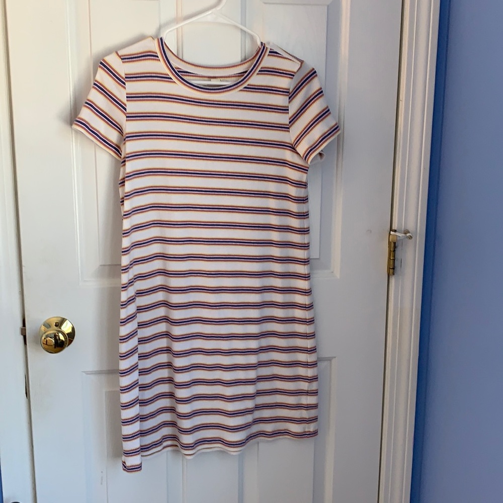 American Eagle summer dress, cream with stripes - size S